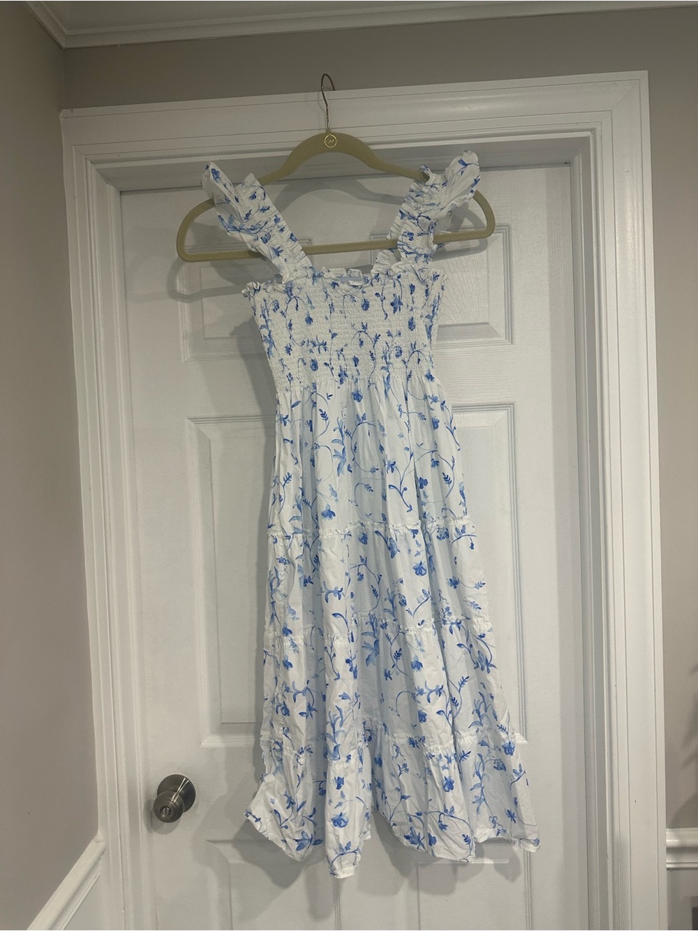 Hill House Ellie Nap Dress with Light Blue Floral Print Size M - Picture 2 of 4